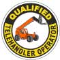 Qualified Telehandler Operator Hard Hat Sticker