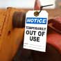 Notice Temporarily Out Of Use Tag