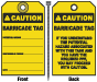 Caution Barricade Tag 