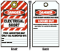 Danger Electrical Short Tag