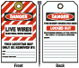 Danger Live Wires Electrical Shock Hazard Tag