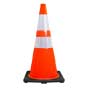 28" Elite Orange Traffic Cone, 7lbs Black Base & 3M Reflective Bands