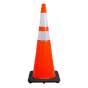 36" Elite Orange Traffic Cone, 10lbs Black Base & 3M Reflective Bands