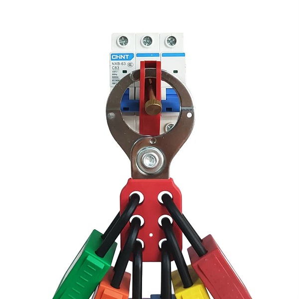 Lockout Hasp, Steel, Red-1.5" Diameter