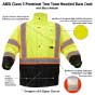 ANSI Class 3 Premium Two Tone Hooded Rain Coat Black Bottom