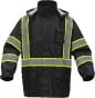 Premium Two Tone Hooded Rain Coat Black Bottom