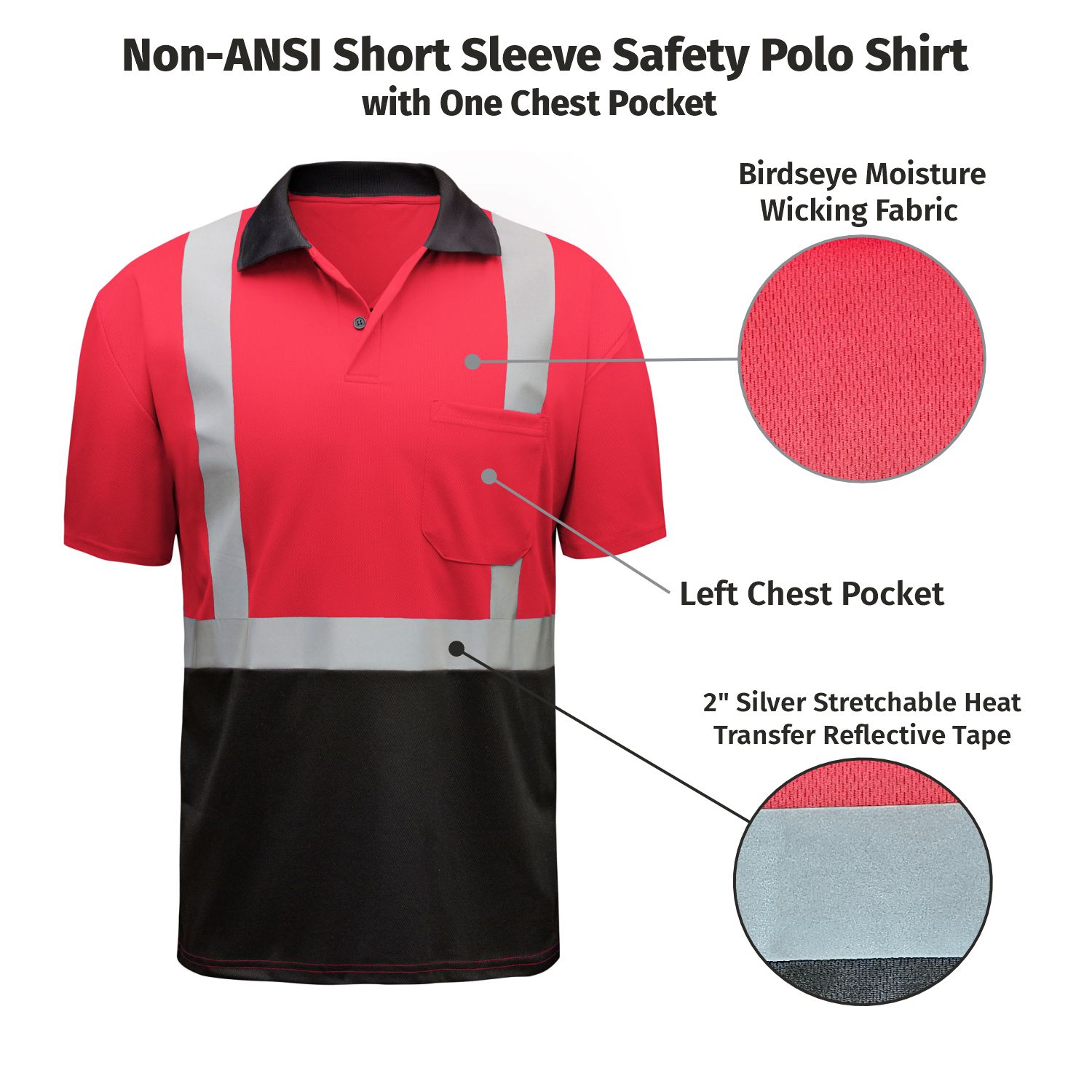 Non-ANSI Short Sleeve Safety Polo Shirt