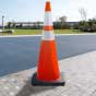36" Elite Orange Traffic Cone, 12lbs Black Base & 3M Reflective Bands
