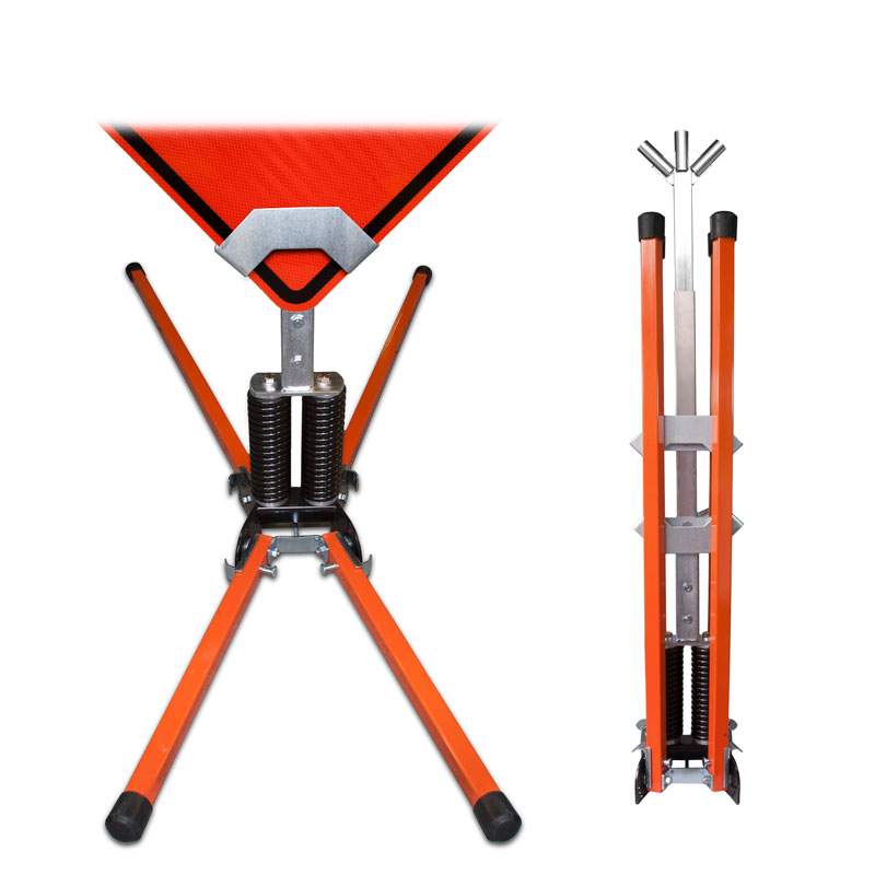 Dual Spring Stand For Rigid or Roll-Up Signs