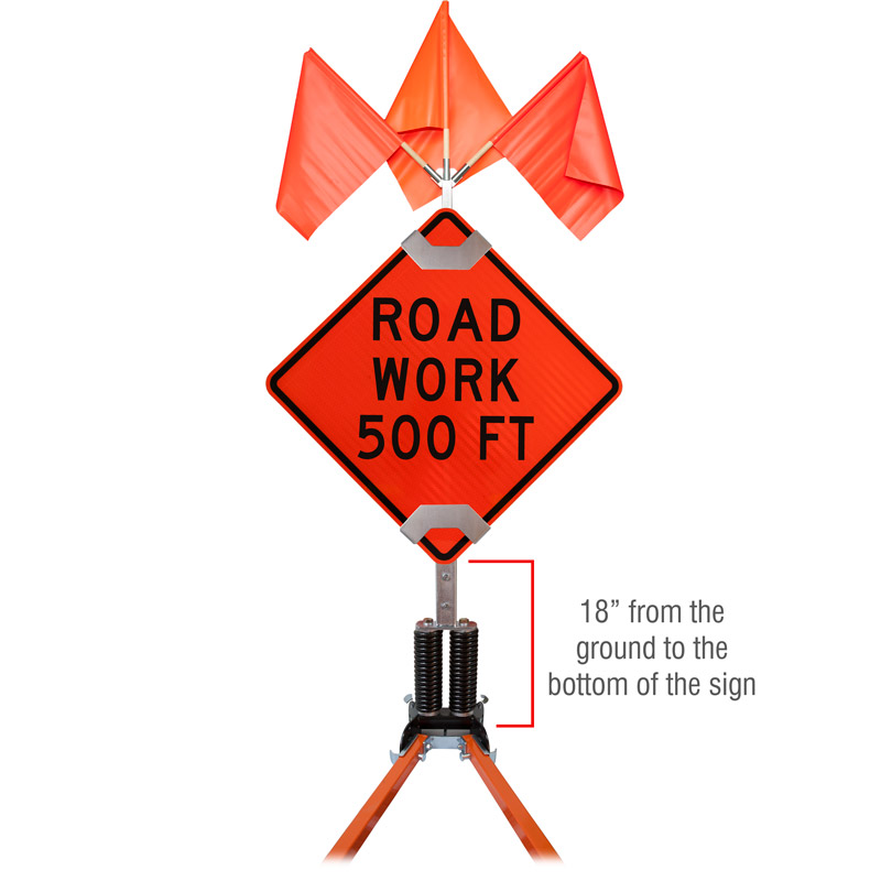 Dual Spring Stand For Rigid or Roll-Up Signs