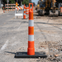 42" Channelizer Cone with four (6") Reflective Collars + 30lb Base