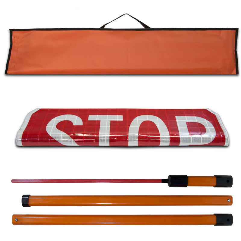 Stop / Slow Roll-Up Paddle Sign Kit