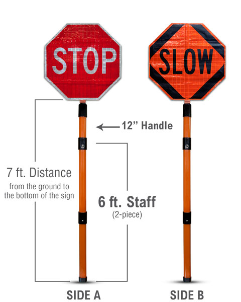 Stop / Slow Roll-Up Paddle Sign Kit