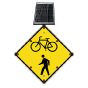 LED Solar Bicycle Trail Crossing Sign