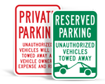 Reserved Parking Tow-away Signs