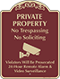 Burgundy Background – Private Property No Trespassing Sign