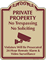 Burgundy Border & Text – Private Property No Trespassing Sign