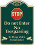 Green Background – Stop Do Not Enter No Trespassing Sign