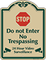 Green Border & Text – Stop Do Not Enter No Trespassing Sign