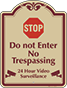 Burgundy Border & Text – Stop Do Not Enter No Trespassing Sign