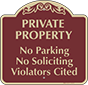 Burgundy Background – Private Property No Parking Sign