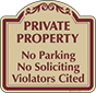 Burgundy Border & Text – Private Property No Parking Sign