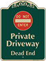 Green Background – Private Driveway Sign