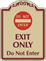 Burgundy Border & Text – Exit Only Sign