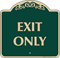 Green Background – Exit Only Sign