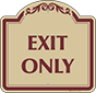 Burgundy Border & Text – Exit Only Sign