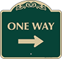 Green Background – One Way Sign (Right Arrow)
