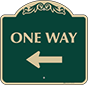 Green Background – One Way Sign (Left Arrow)