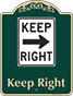 Green Background – Keep Right Sign