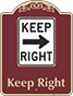 Burgundy Background – Keep Right Sign