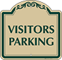 Green Border & Text – Visitors Parking Sign