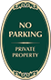 Green Background – No Parking Private Property Sign