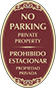 Burgundy Background – Bilingual No Parking Private Property Sign