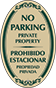 Green Border & Text – Bilingual No Parking Private Property Sign