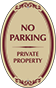 Burgundy Border & Text – No Parking Private Property Sign