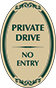 Green Border & Text – Private Drive No Entry Sign
