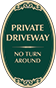 Green Background – Private Drive No Turn Around Sign