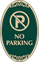 Green Background – No Parking Sign