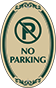 Green Border & Text – No Parking Sign