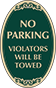 Green Background – No Parking Violators Towed Sign