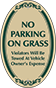 Green Border & Text – No Parking On Grass Sign