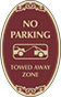 Burgundy Background – No Parking Towed Away Zone Sign