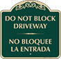 Green Background – Bilingual Do Not Block Driveway Sign