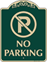 Green Background – No Parking Sign