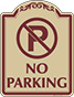 Burgundy Border & Text – No Parking Sign