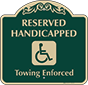 Green Background – Reserved Handicapped Sign